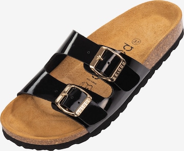 Palado Pantolette 'Milos' in Schwarz: Vorderseite