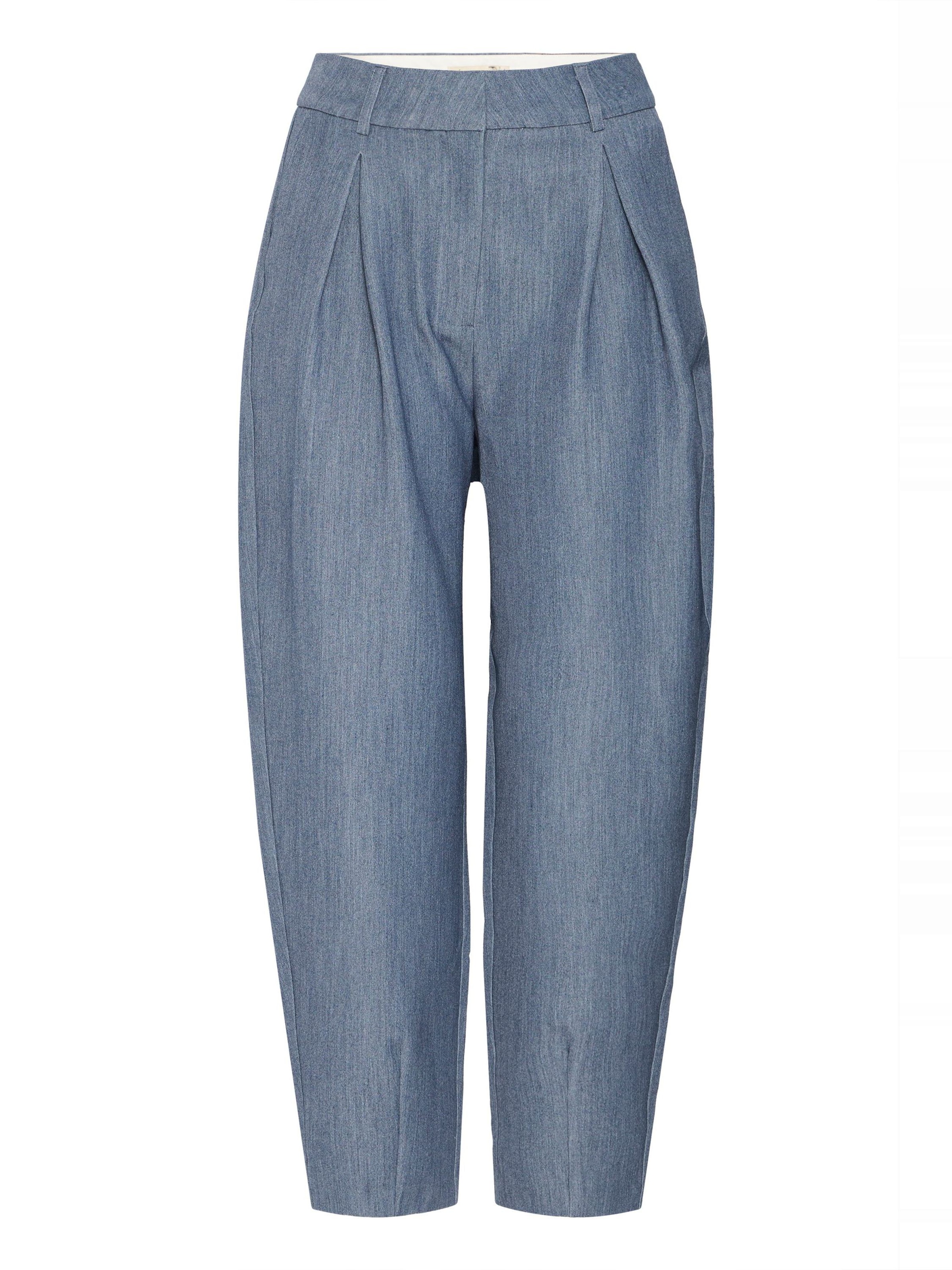 Fransa Loosefit Lærredsbukser 'DESU' i blå: forside