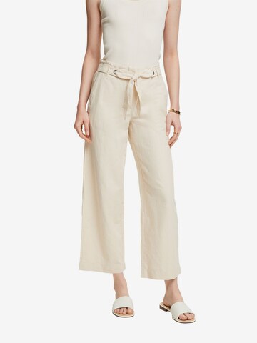 ESPRIT Wide leg Broek in Beige: voorkant