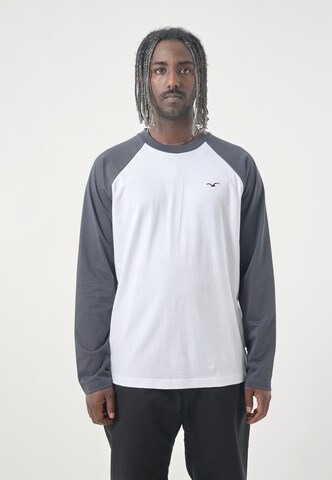 Cleptomanicx Langarmshirt 'Ligull College' in Grau: Vorderseite