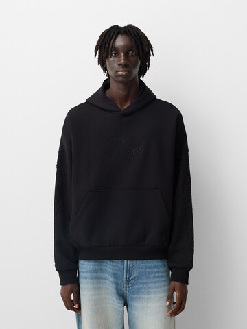 Bershka Sweatshirt in Black: front