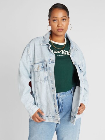 Veste mi-saison Tommy Jeans Curve en bleu : devant