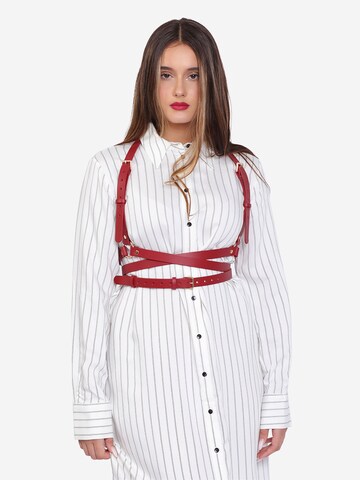 Haute Cuir Gürtel 'Double Belt Harness'‌‌‌‌ in Rot: Vorderseite