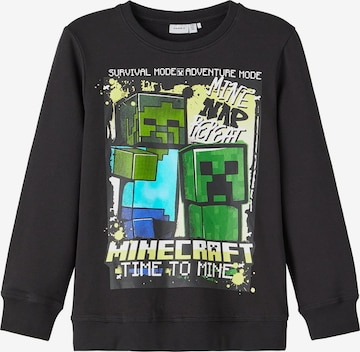 NAME IT Sweatshirt 'Nol Minecraft' in Schwarz: predná strana