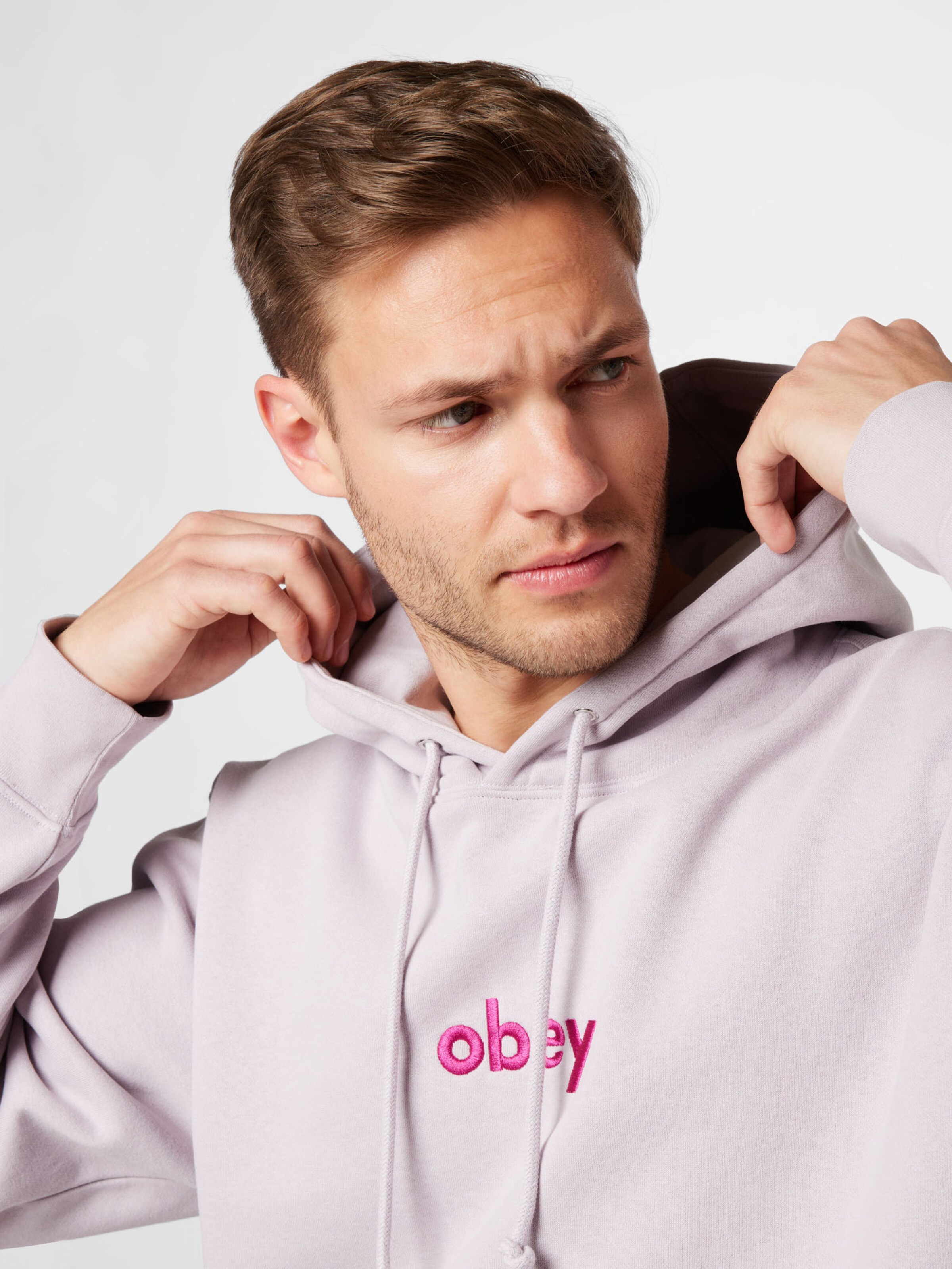 Männer Sweat Obey Sweatshirt 'Lowercase' in Lila, Pastelllila - DV39062 Männer Sweat Obey Sweatshirt 'Lowercase' in Lila, Pastelllila - DV39062