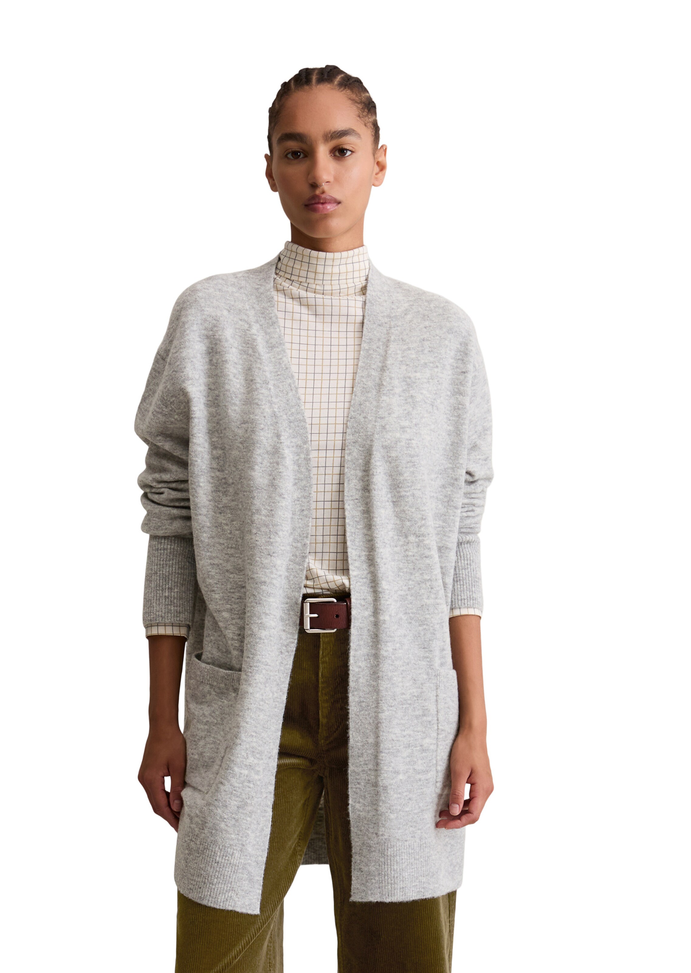 Marc O'Polo DENIM Strickjacke in Grau: Vorderseite