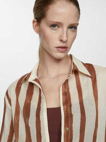 MANGO Blouse 'LINEAS' in Beige