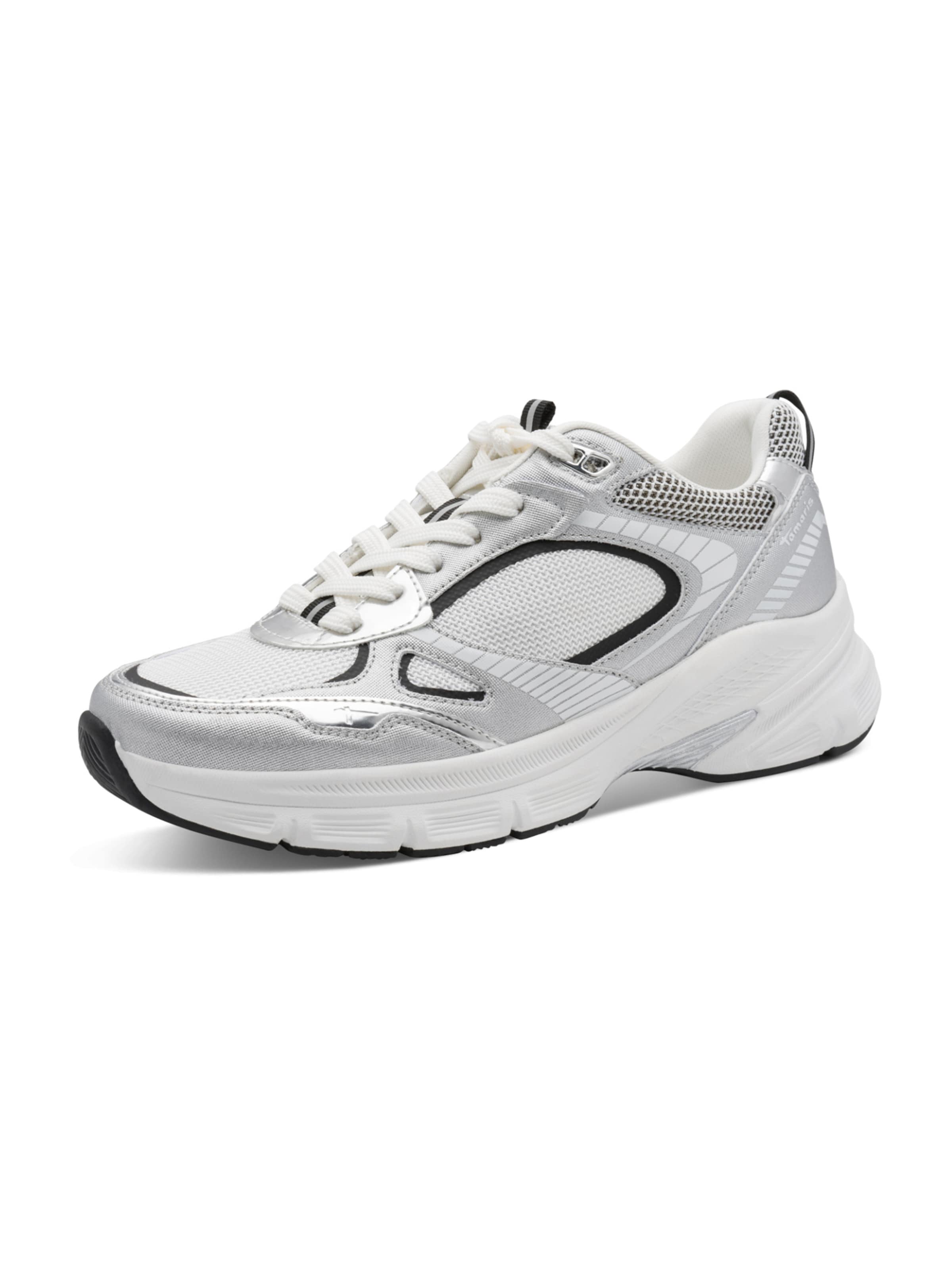 Tamaris Sneakers laag in Zilver: voorkant
