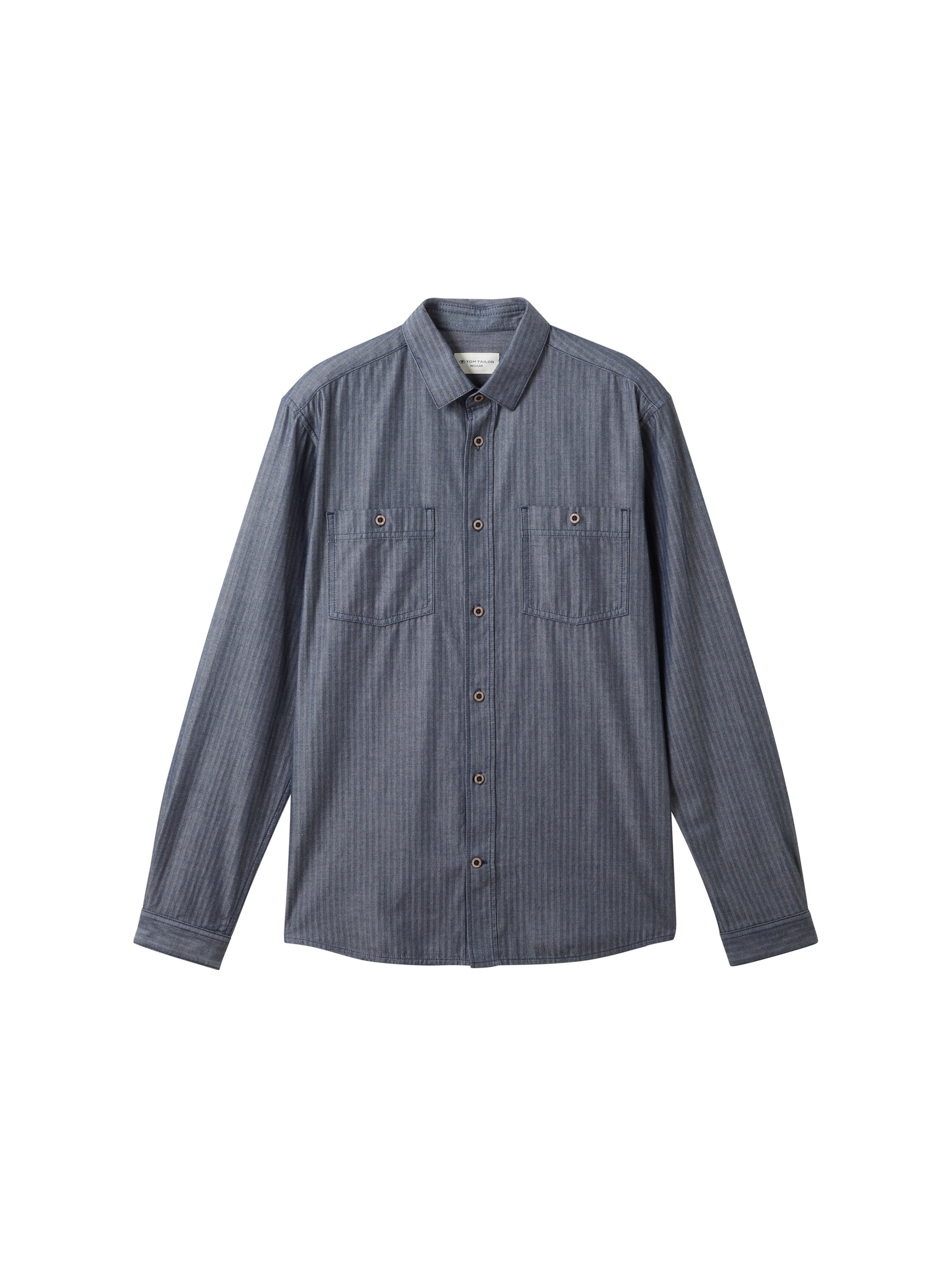 TOM TAILOR Regular fit Button Up Shirt in Blue: front
