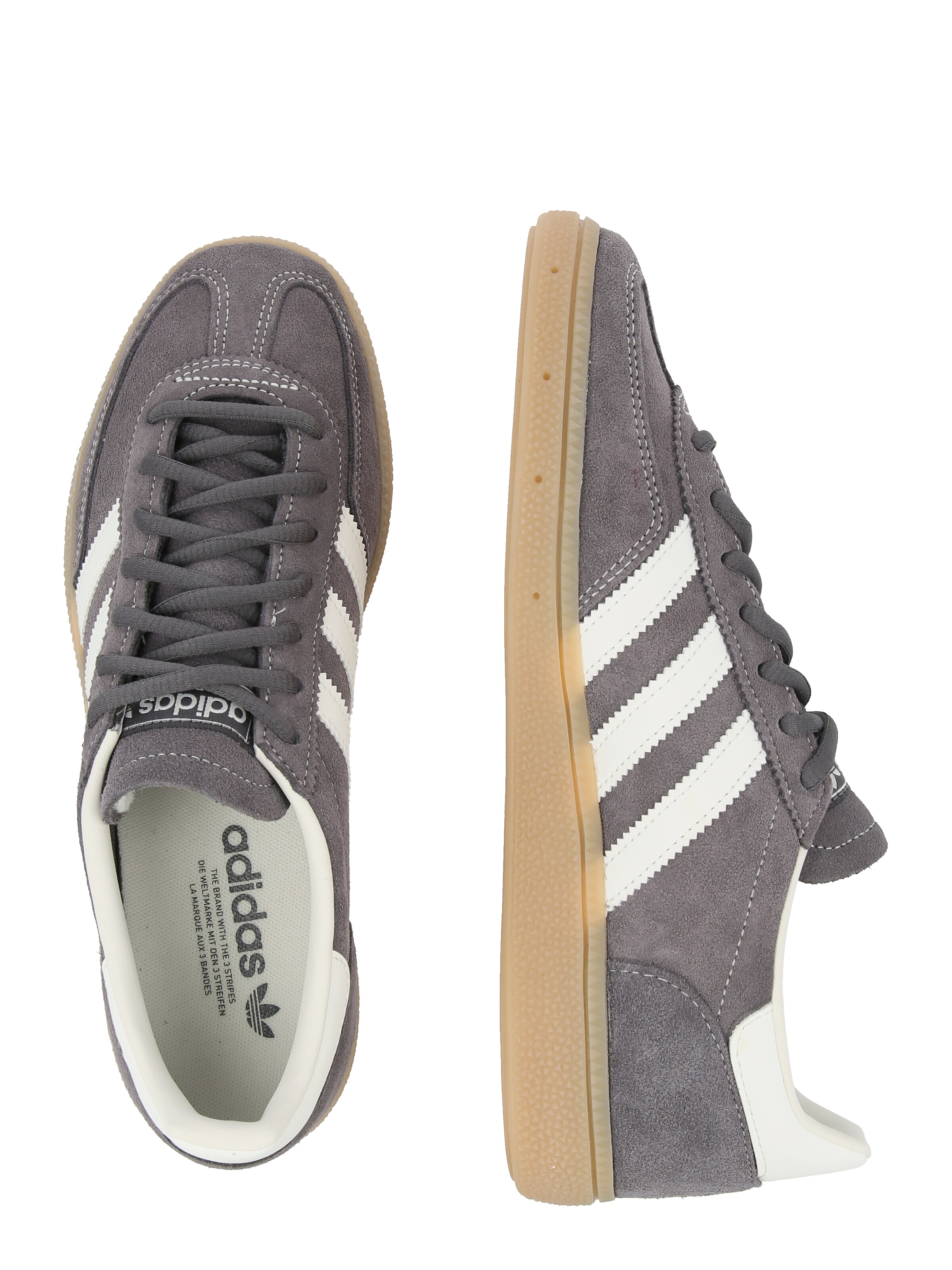 pelēks ADIDAS ORIGINALS Zemie brīvā laika apavi 'Handball Spezial'