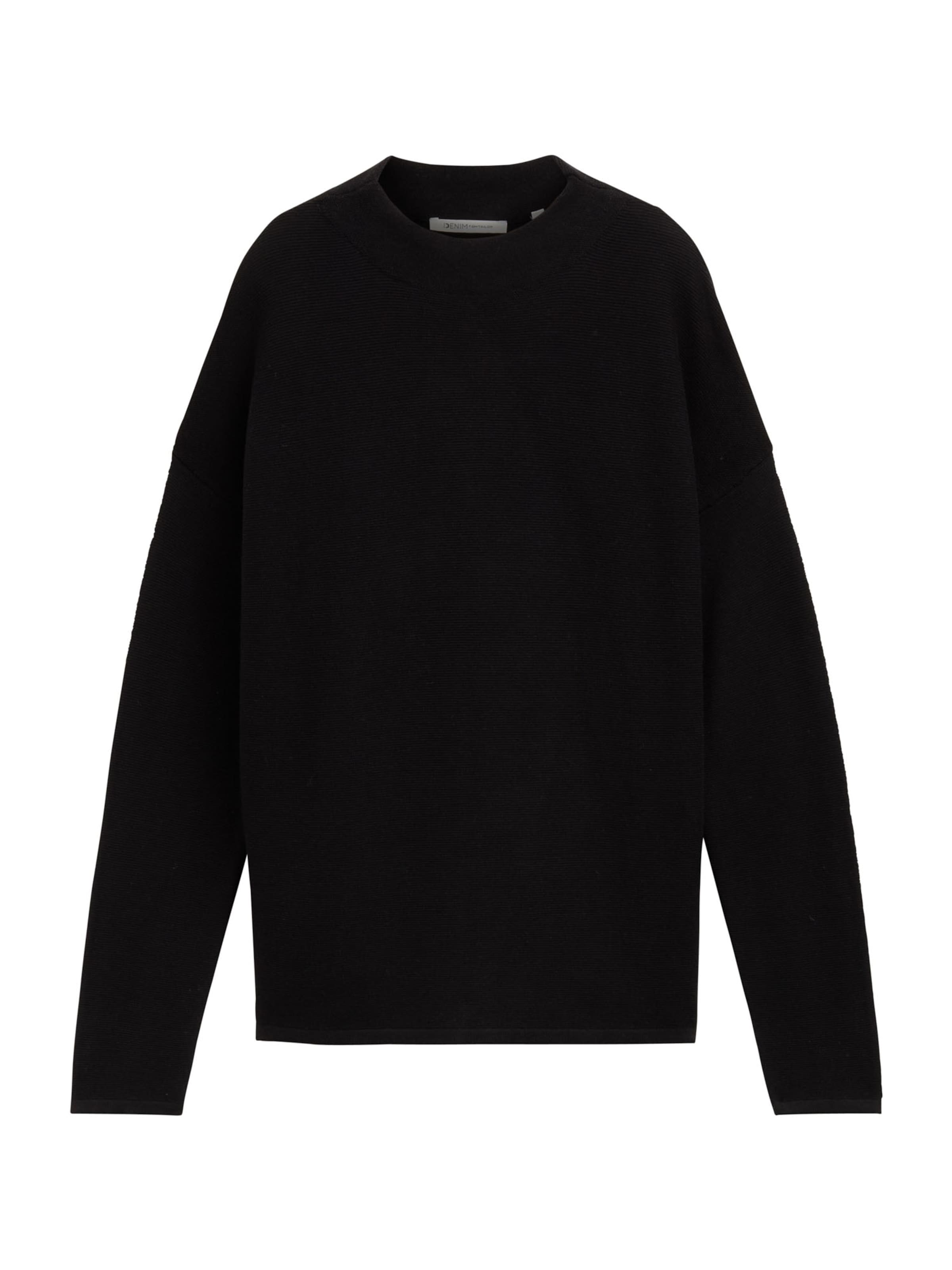 TOM TAILOR DENIM Trui in Zwart: voorkant
