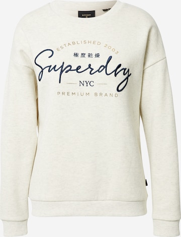 Sweat-shirt Superdry en beige : devant