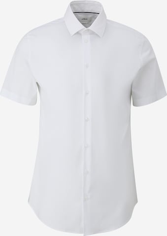 s.Oliver BLACK LABEL Slim fit Overhemd in Wit: voorkant