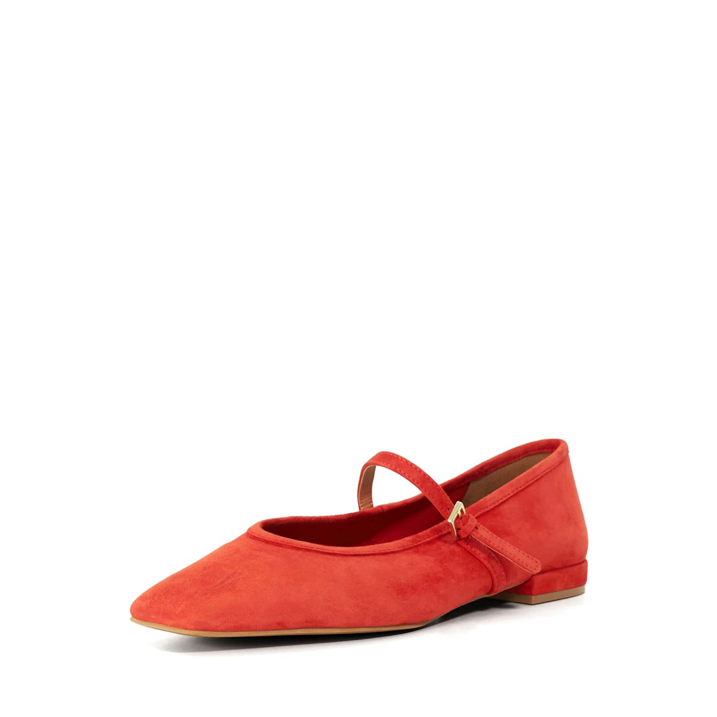 Dune LONDON Ballerina met riempjes in Rood: voorkant