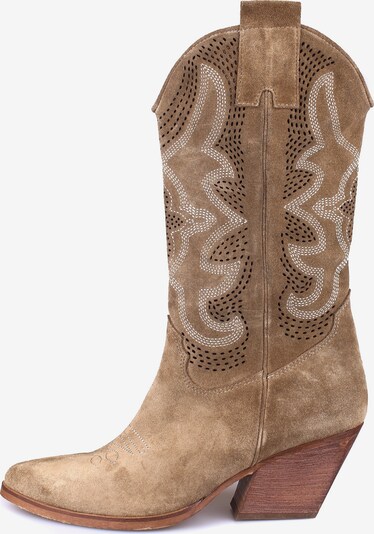 CESARE GASPARI Cowboy Boots Veloursleder cowboy boots in beige, Produktansicht
