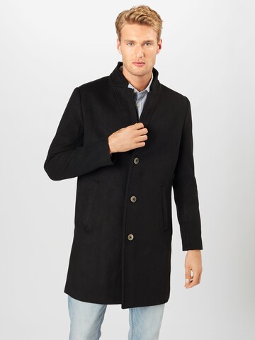 TOM TAILOR DENIM Regular fit Between-Seasons Coat in Black: front
