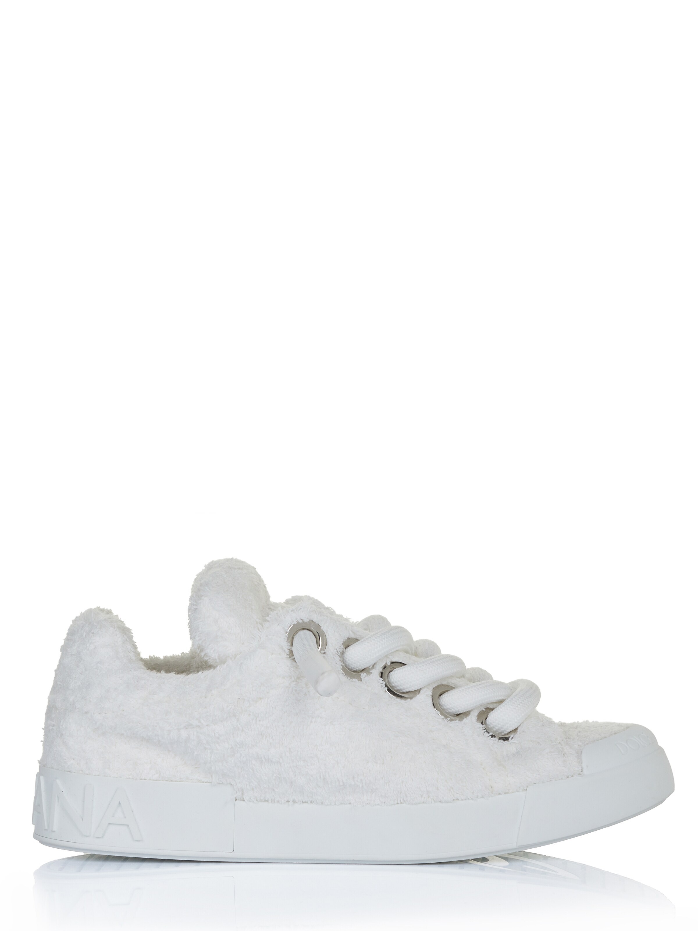 DOLCE & GABBANA Låg sneaker 'Dolce & Gabbana Portofino Sneaker beige' i vit: framsida