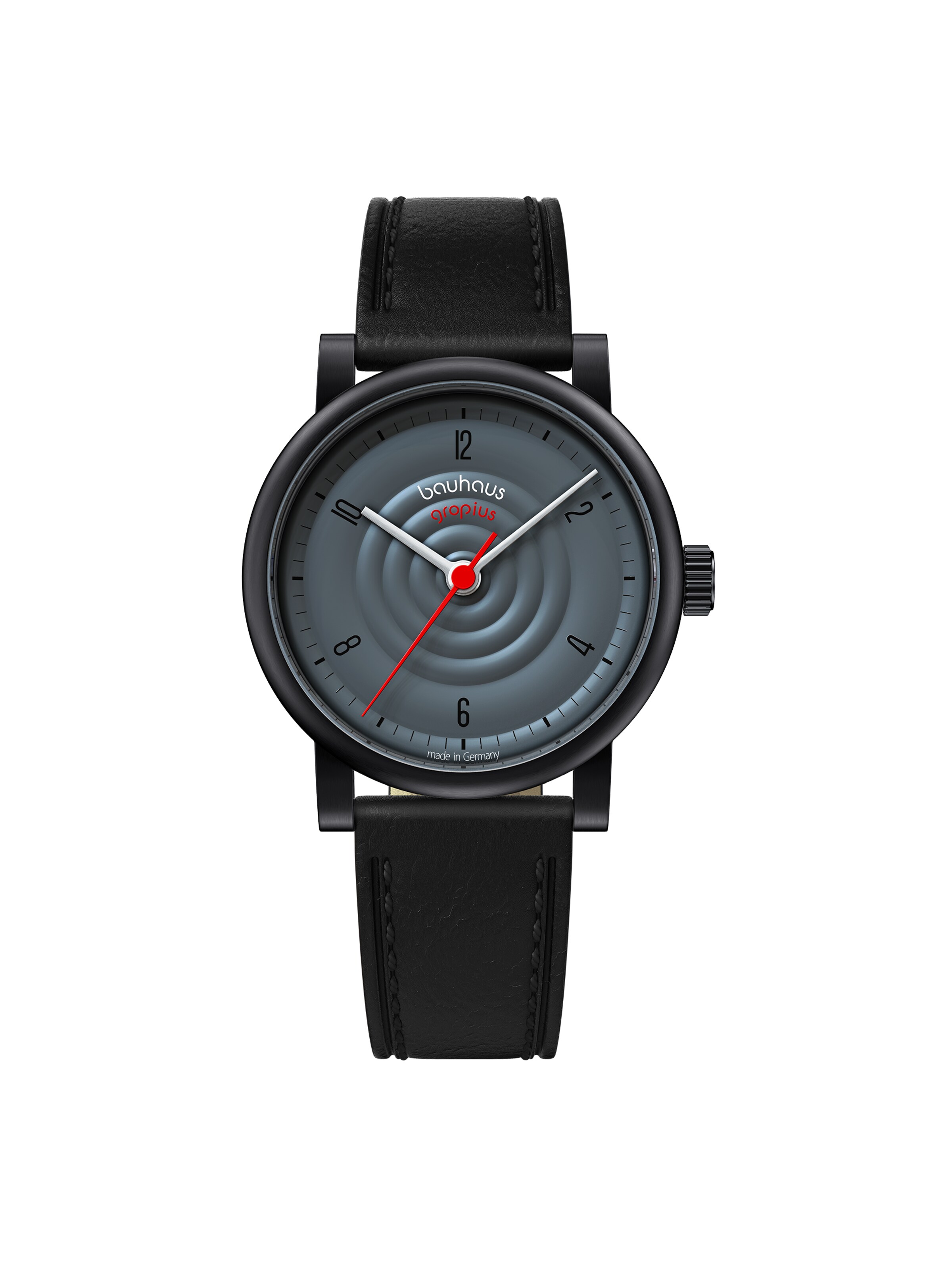 WALTER GROPIUS Analog Watch 'SOUND OF BAUHAUS AUTOMATIK' in Grey: front