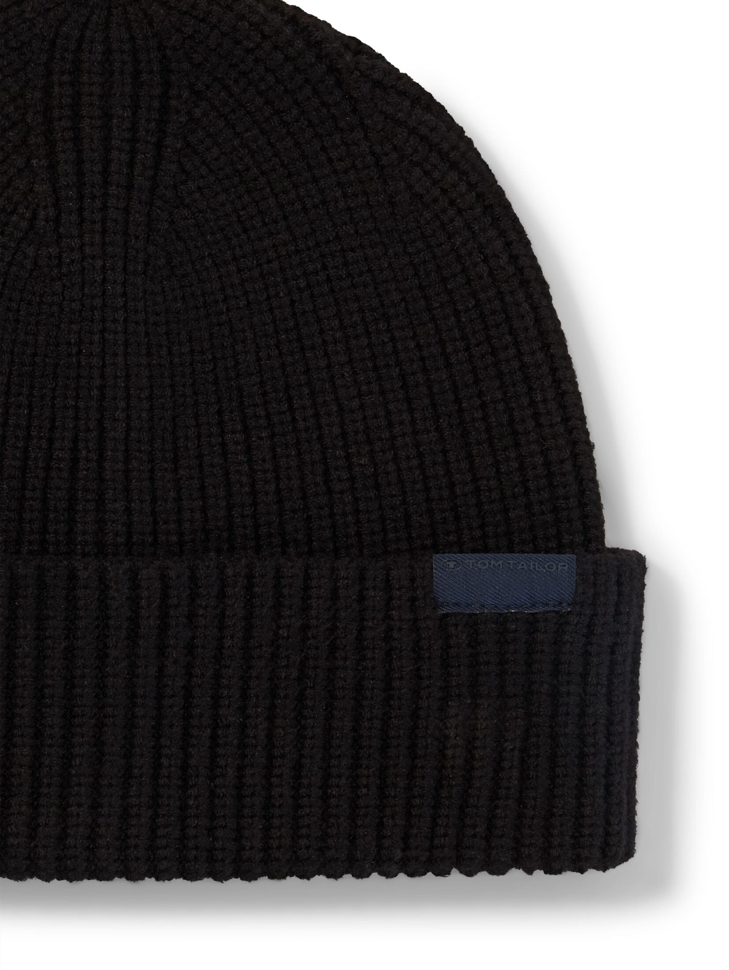 TOM TAILOR Beanie in Black