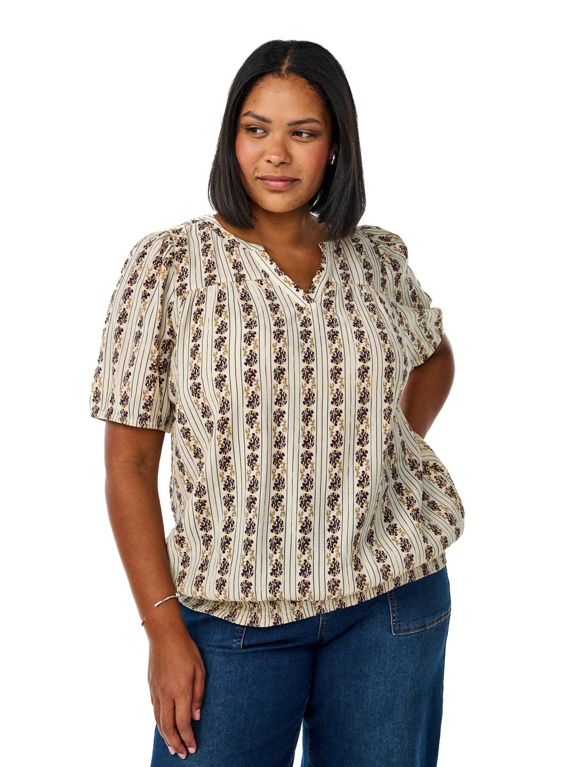 Zizzi Bluse 'Melisa' in Beige