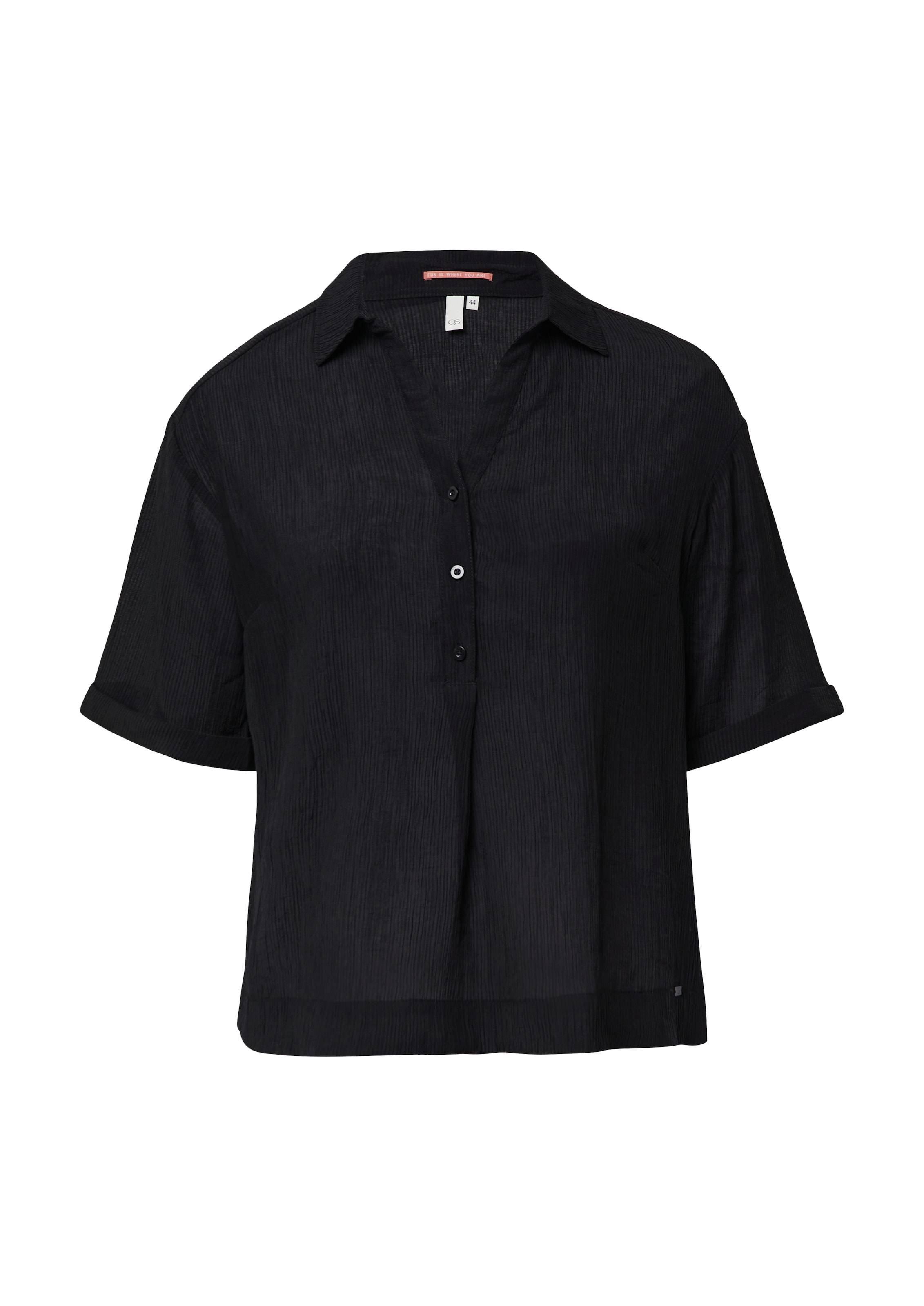 QS Bluse in Schwarz: Vorderseite