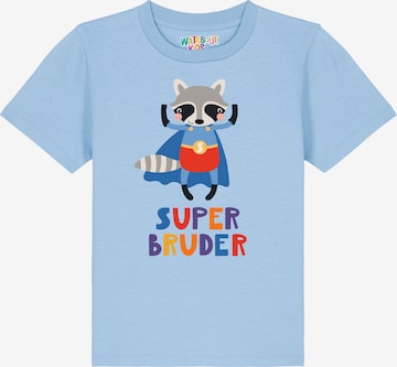 Maglietta 'Superbruder' di watabout.kids in blu: frontale