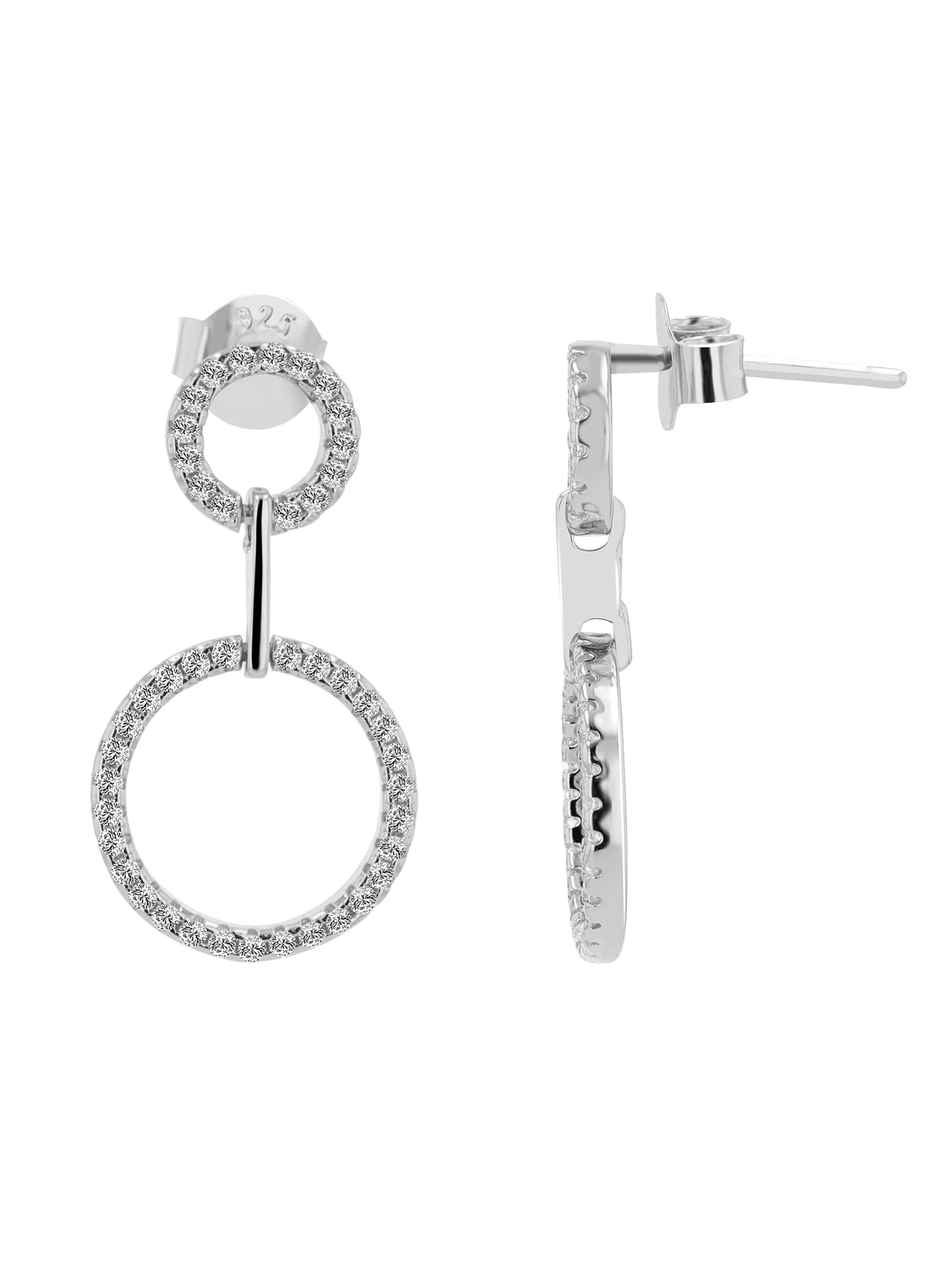 Akzent Earrings '"Caroline" aus 925 Sterlingsilber, rhodiniert, langlebig' in Silver
