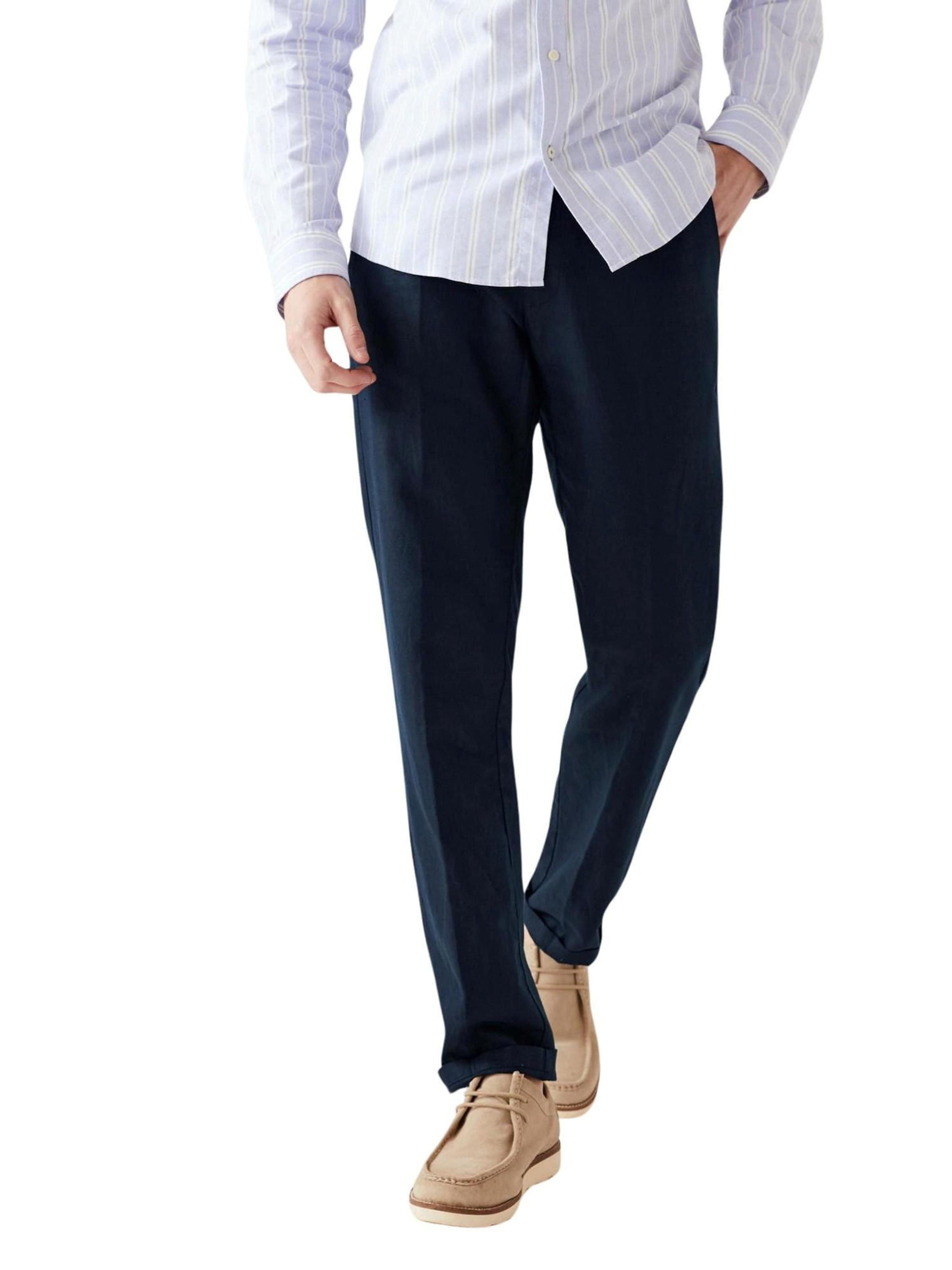 regular Pantaloni con piega frontale di Marks & Spencer in blu: frontale