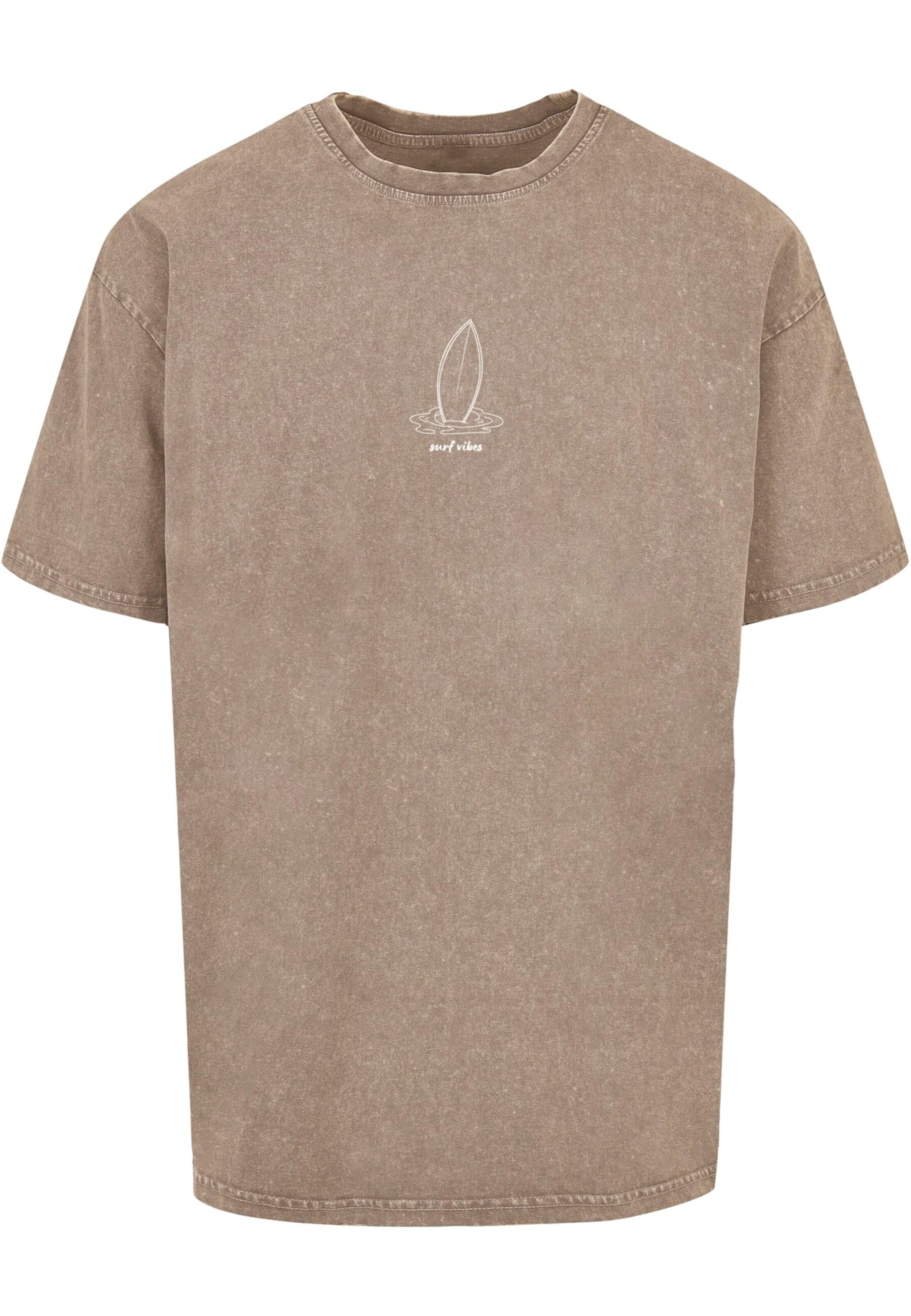 Merchcode Shirt 'Surf Vibes' in Beige: voorkant