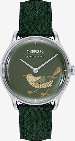August Berg Uhr MORRIS & CO Silver Bird Green Perlon 30mm in Green: front