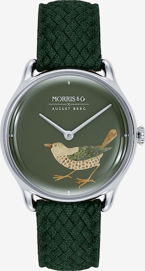 August Berg Uhr MORRIS & CO Silver Bird Green Perlon 30mm in dunkelgrün, Produktansicht