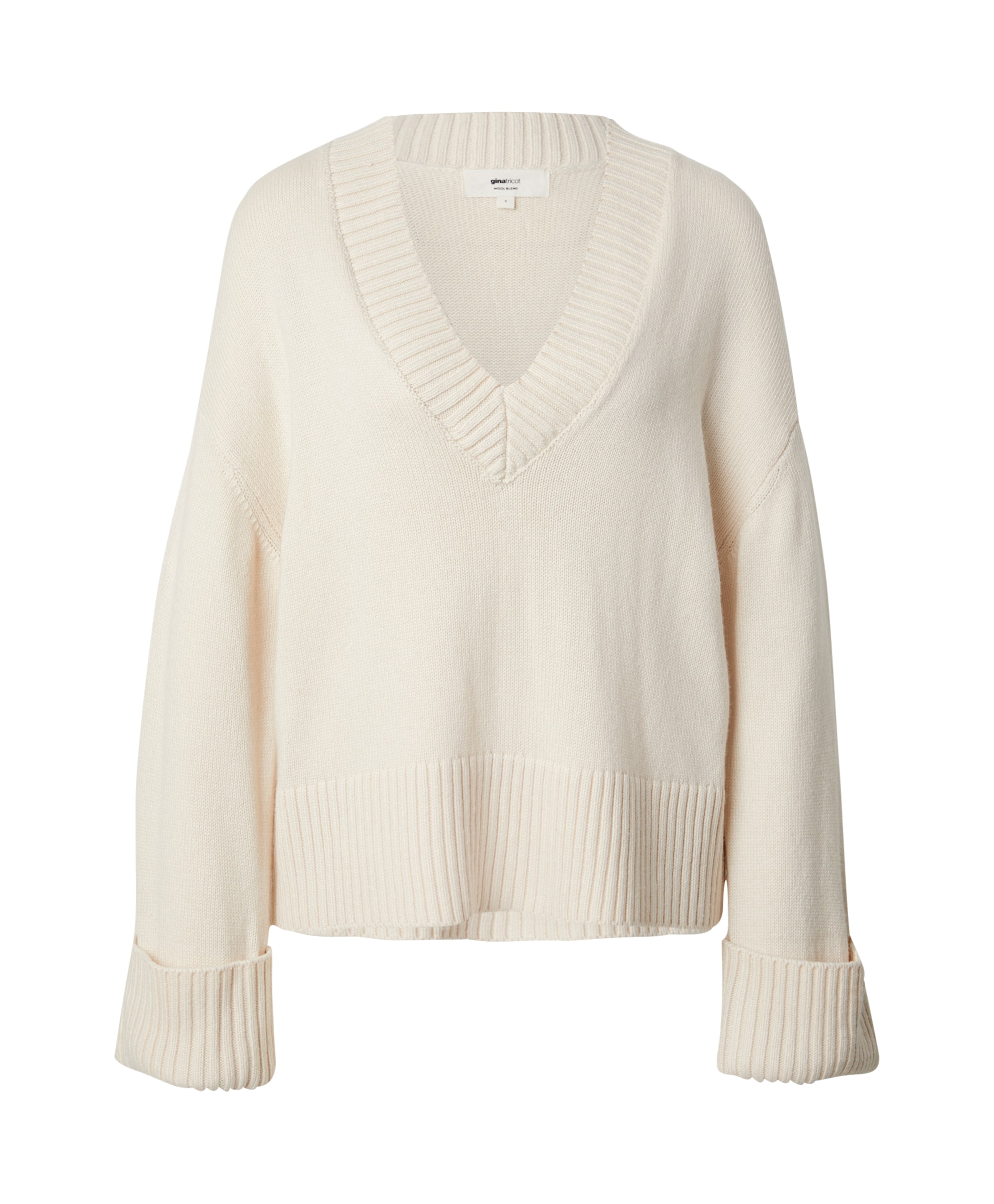 Pull-over Gina Tricot en beige : devant