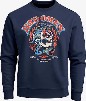 Neverless Sweatshirt 'Bad Omens' in Blue: front
