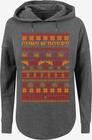 F4NT4STIC Sweatshirt 'Guns And Roses Weihnachten Christmas' in Grau: predná strana