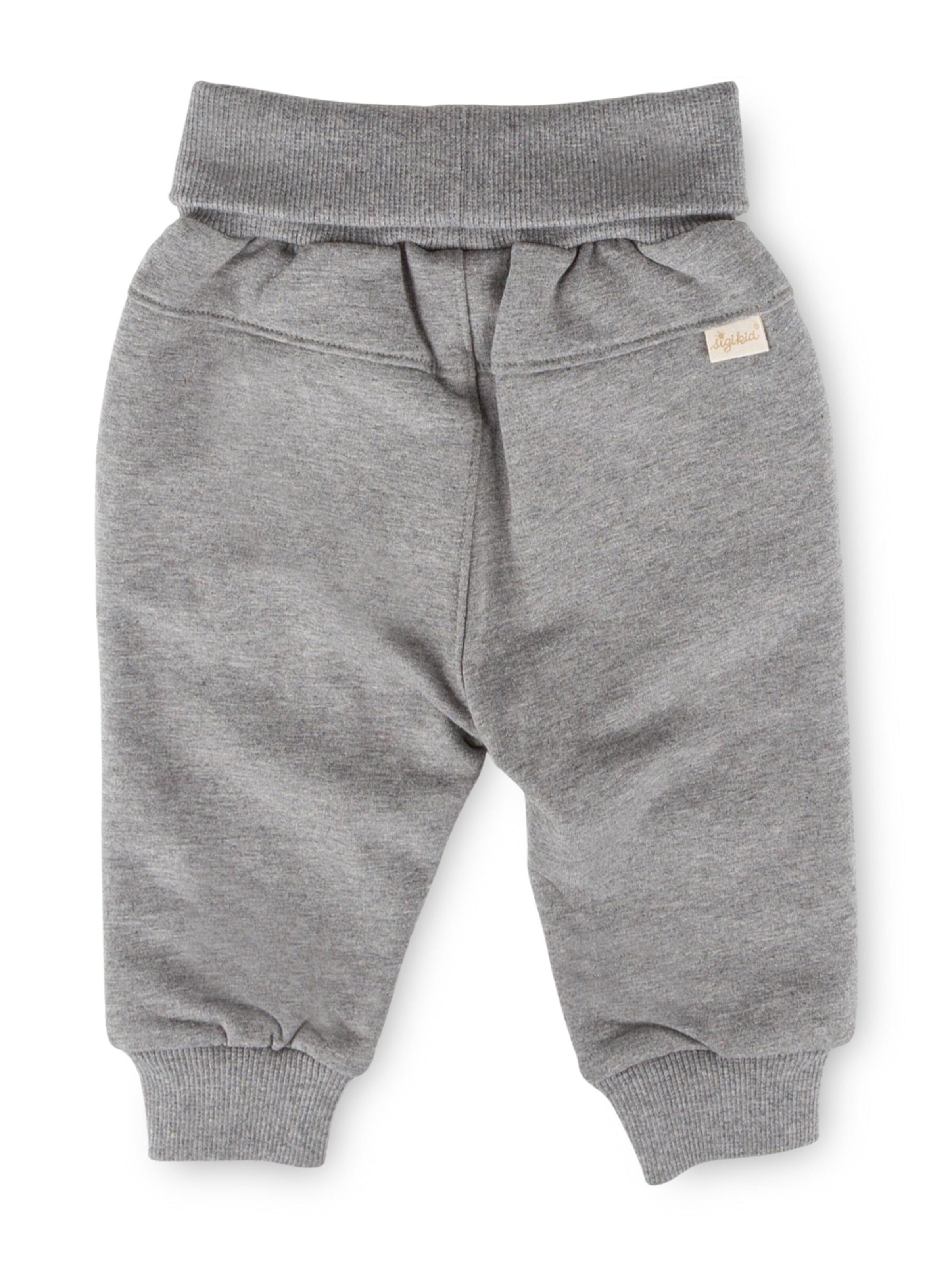 SIGIKID Regular Pants 'Sweathose Blue & Bright' in Grey