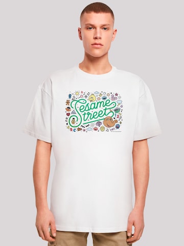 T-Shirt 'Sesame Street' F4NT4STIC en blanc : devant