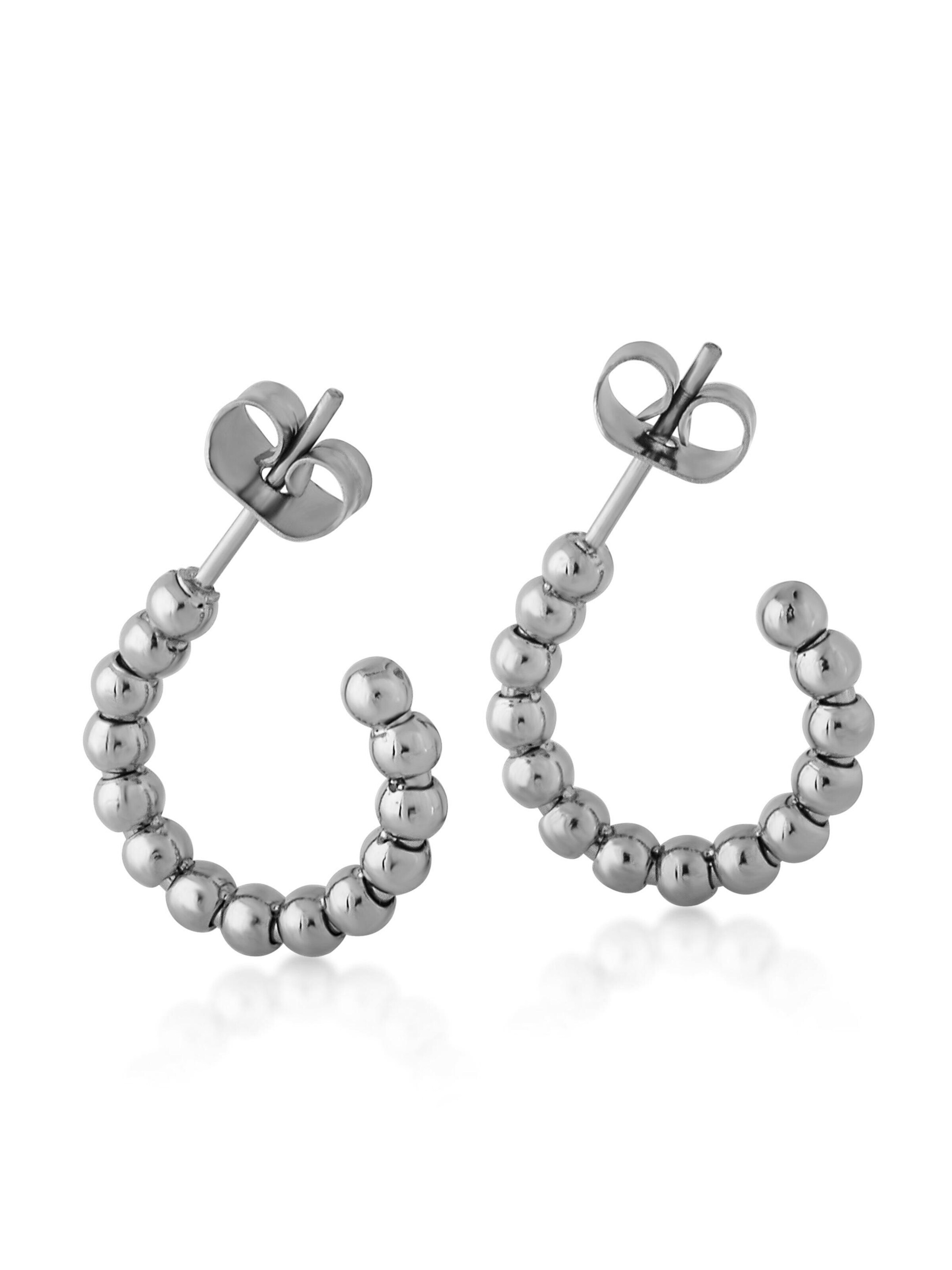 Akitsune Earrings 'Delight' in Silver: front