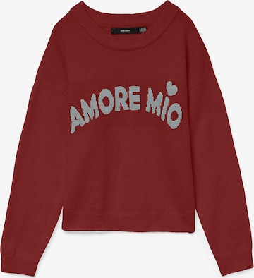 VERO MODA Sweater 'VMAMOREMIO' in Brown: front