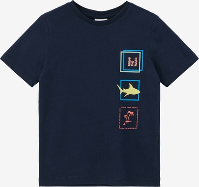s.Oliver Shirt in de kleur Blauw / Navy / Geel / Oranje, Productweergave