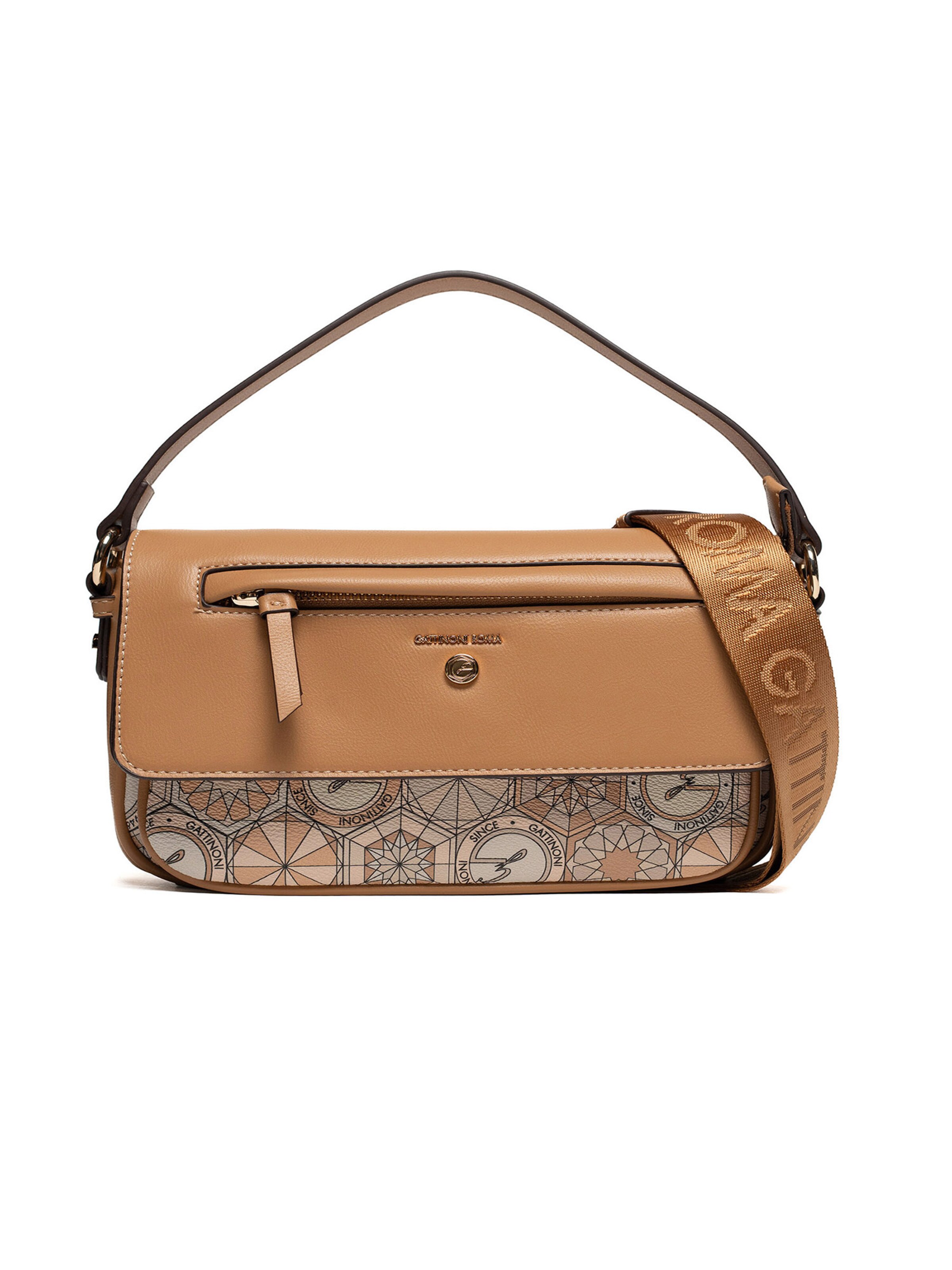 Borsa a spalla di Gattinoni in beige: frontale