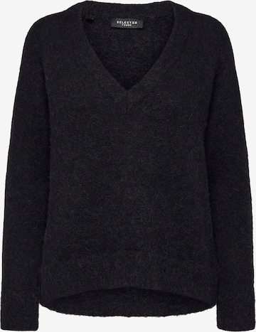 Selected Femme Curve Sweter 'Lia' w kolorze czarny: przód