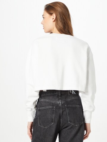 Calvin Klein Jeans Štandardný strih Mikina - biela