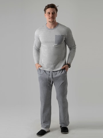 PANTONECLO Pajamas long 'Pantoneclo Men’s Night Wear Long Set' in Grey