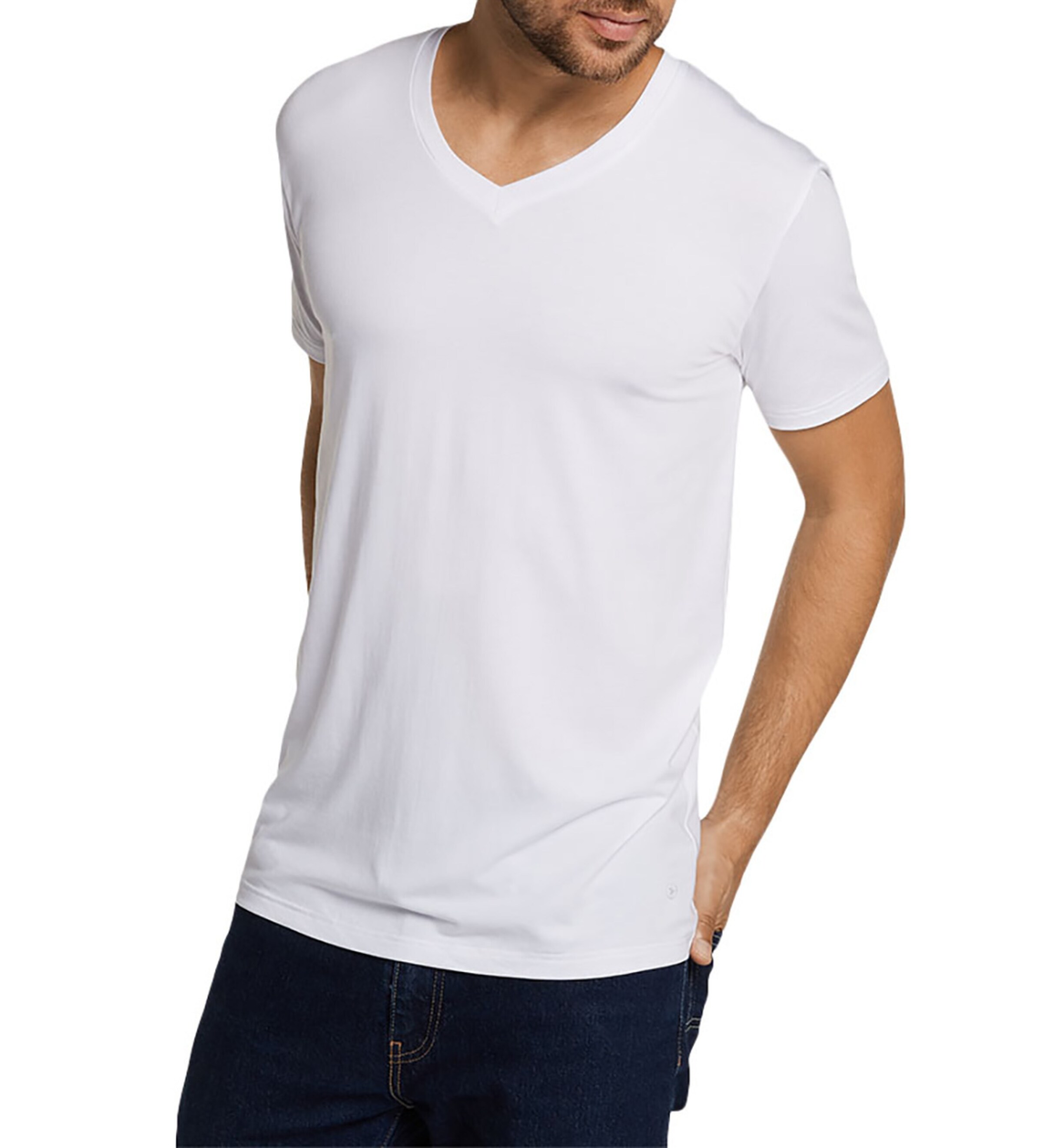 Bamboo basics Undershirt in White: front