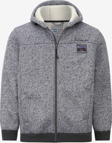 Jan Vanderstorm Zip-Up Hoodie ' Mikrikson ' in Grey: front