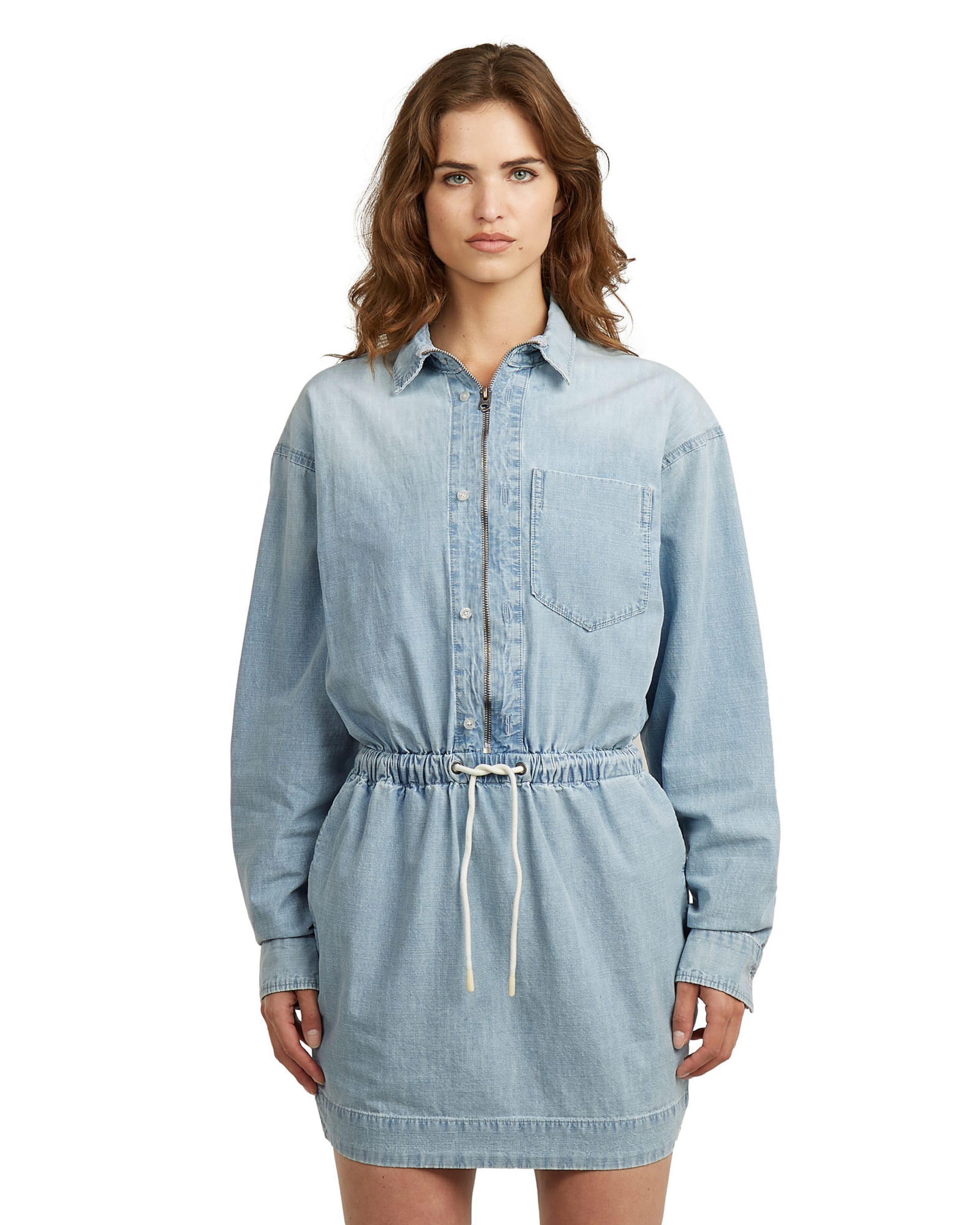 G-STAR Dress 'Fluid Utility Dress' in Blue: front