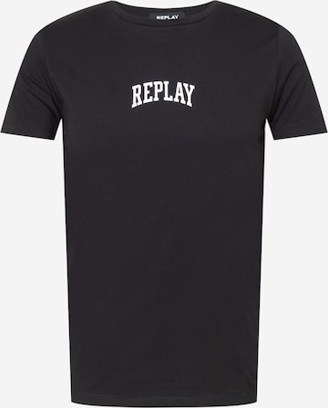 REPLAY Тениска в черно: отпред