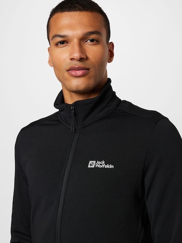 JACK WOLFSKIN Athletic fleece jacket in Black