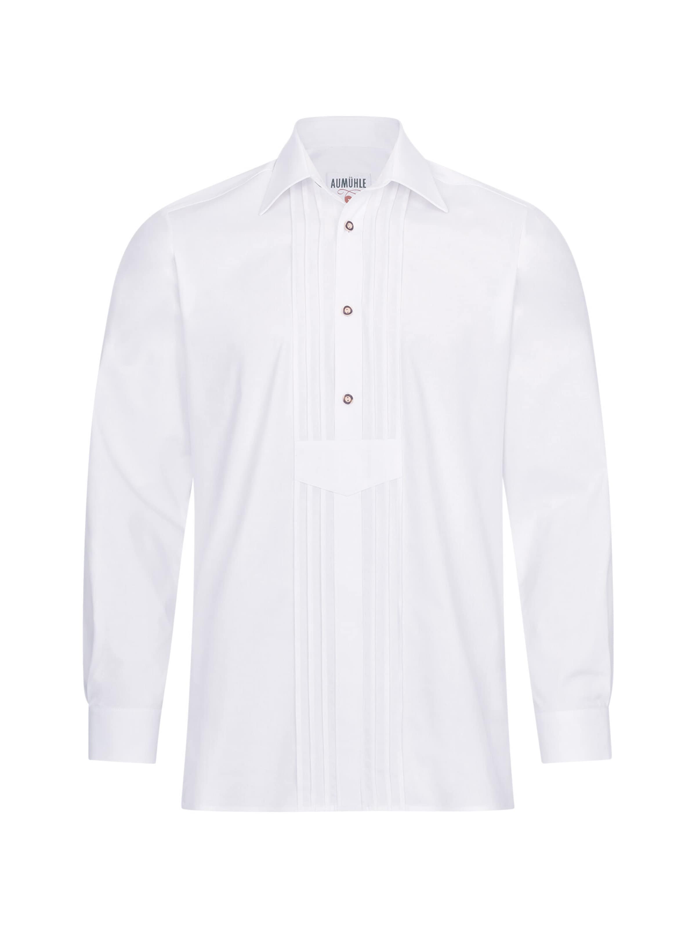 Aumühle Regular Fit Trachtenhemd 'ustl' in Weiß: Vorderseite