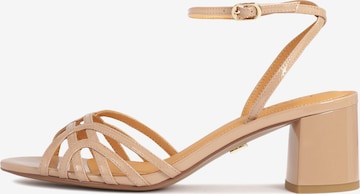 Sandales à lanières Kazar en beige : devant